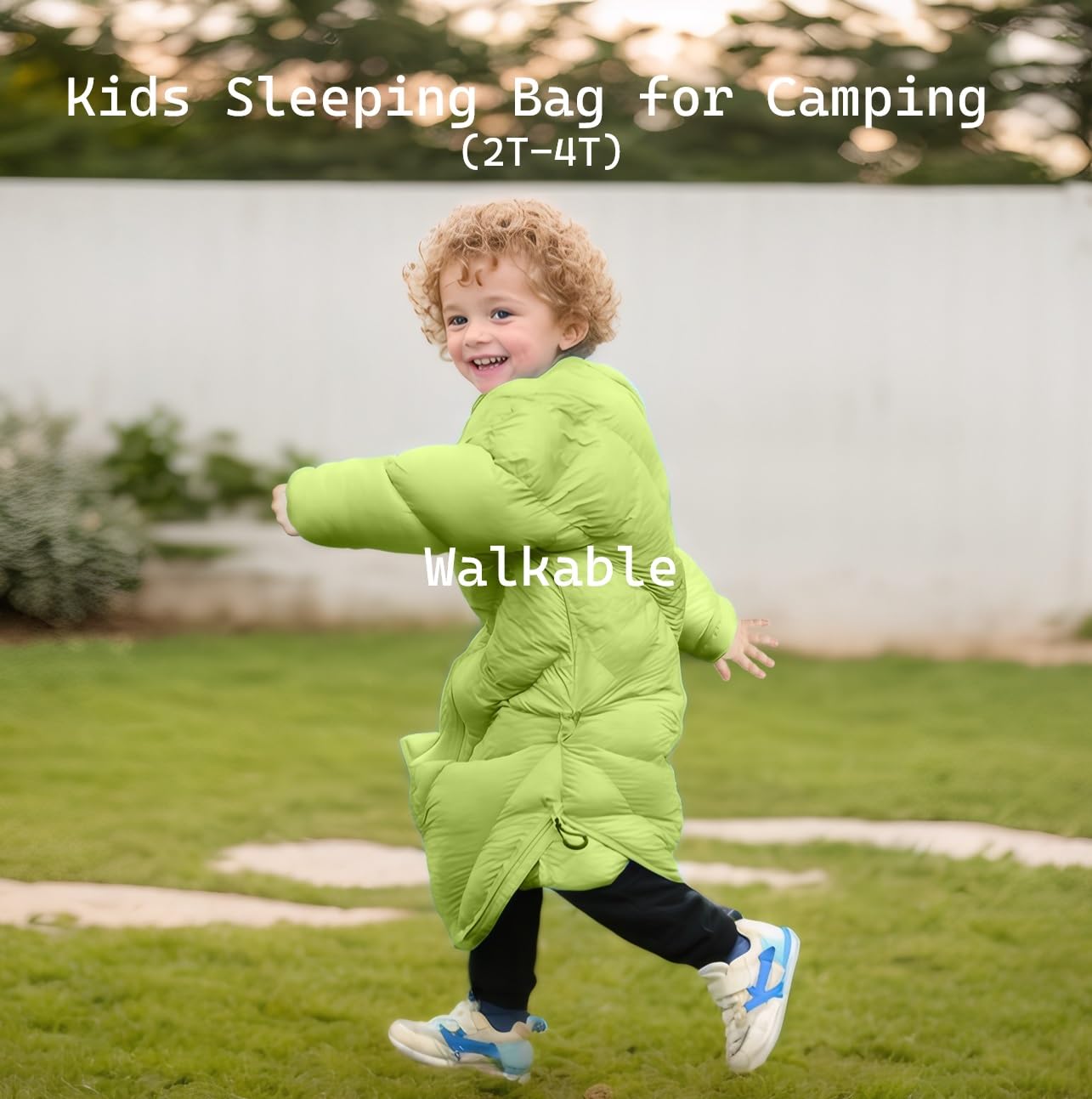 Walkable Puffy Toddler Sleeping Bags (2T-4T) - Garnish Green
