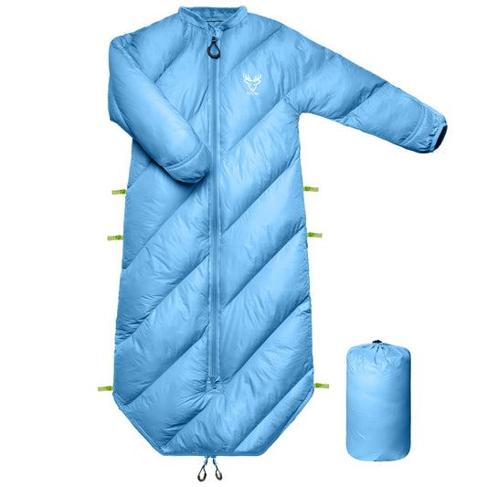 Walkable Puffy Toddler Sleeping Bags (2T-4T) - Santorini Blue