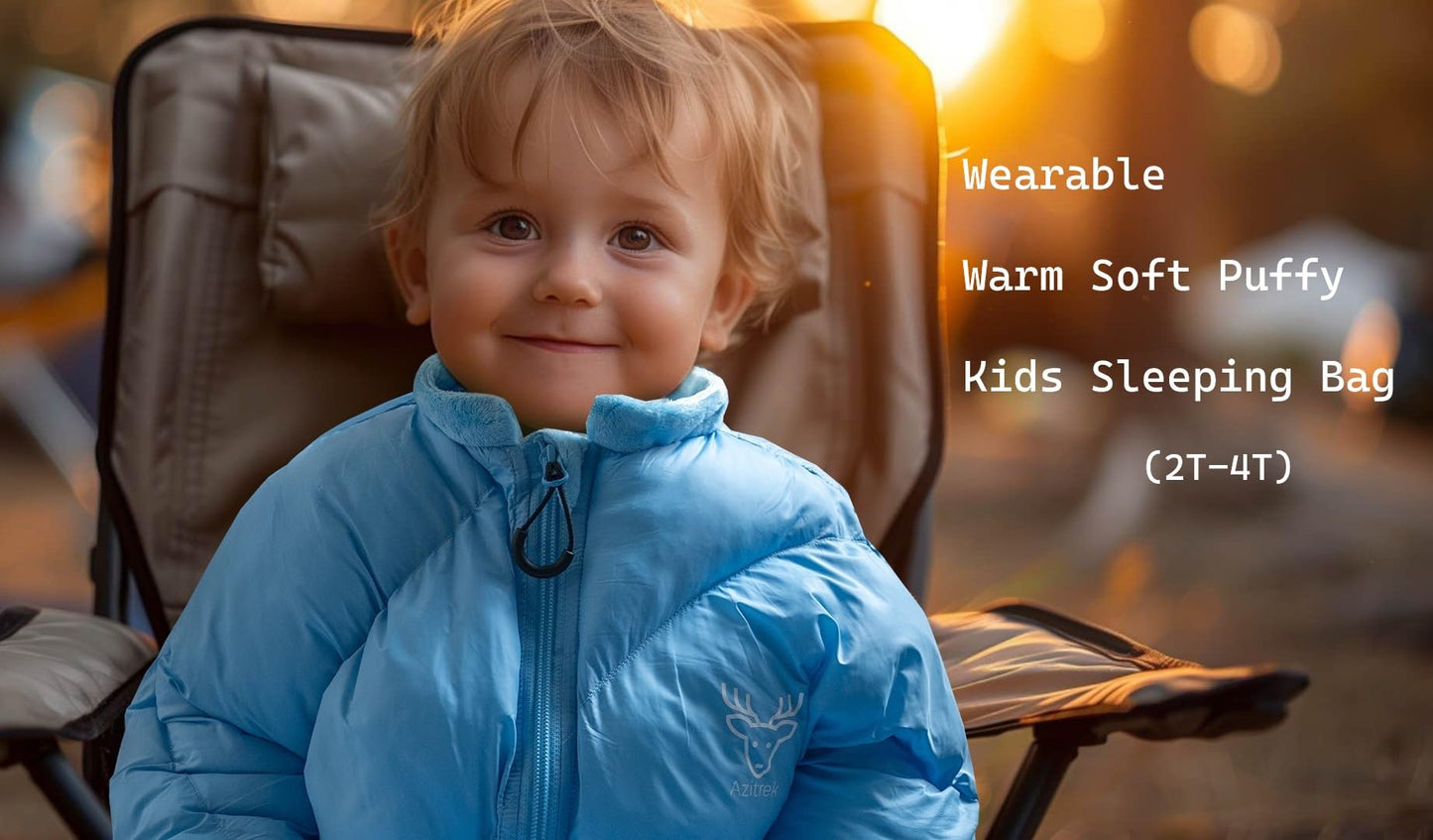 Puffy Toddler Sleeping Bags (2T-4T) - Santorini Blue