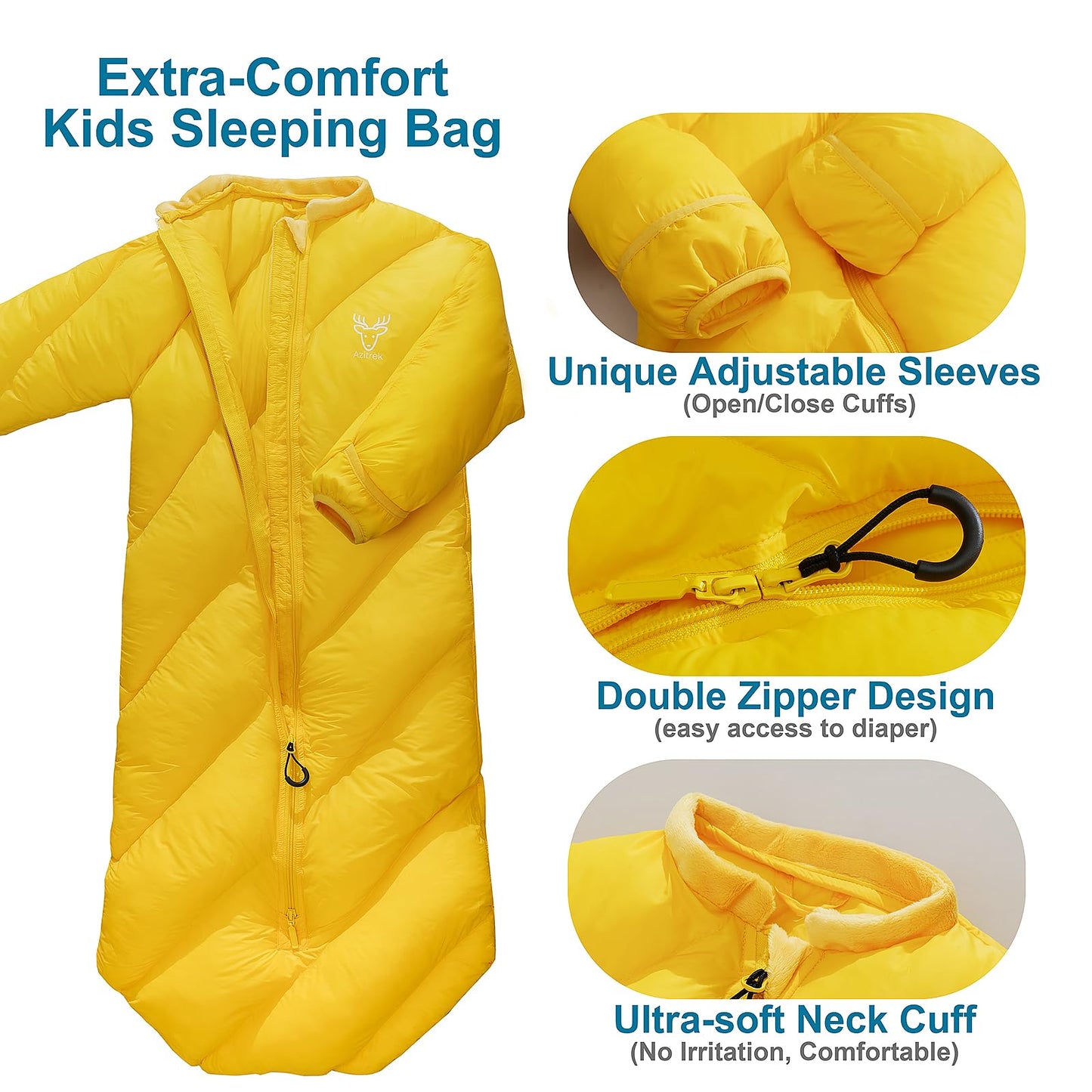 Puffy Toddler Sleeping Bags (2T-4T) - Autumn Yellow