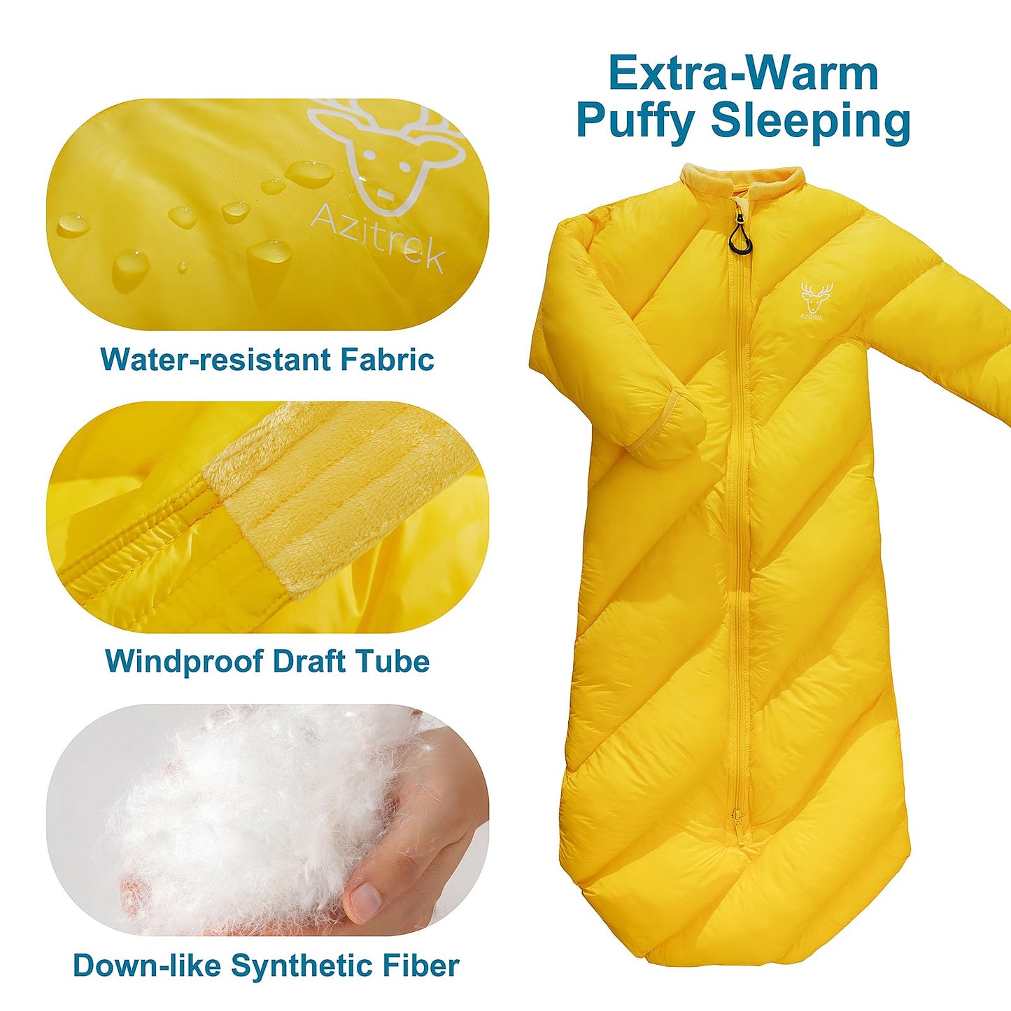 Puffy Toddler Sleeping Bags (2T-4T) - Autumn Yellow