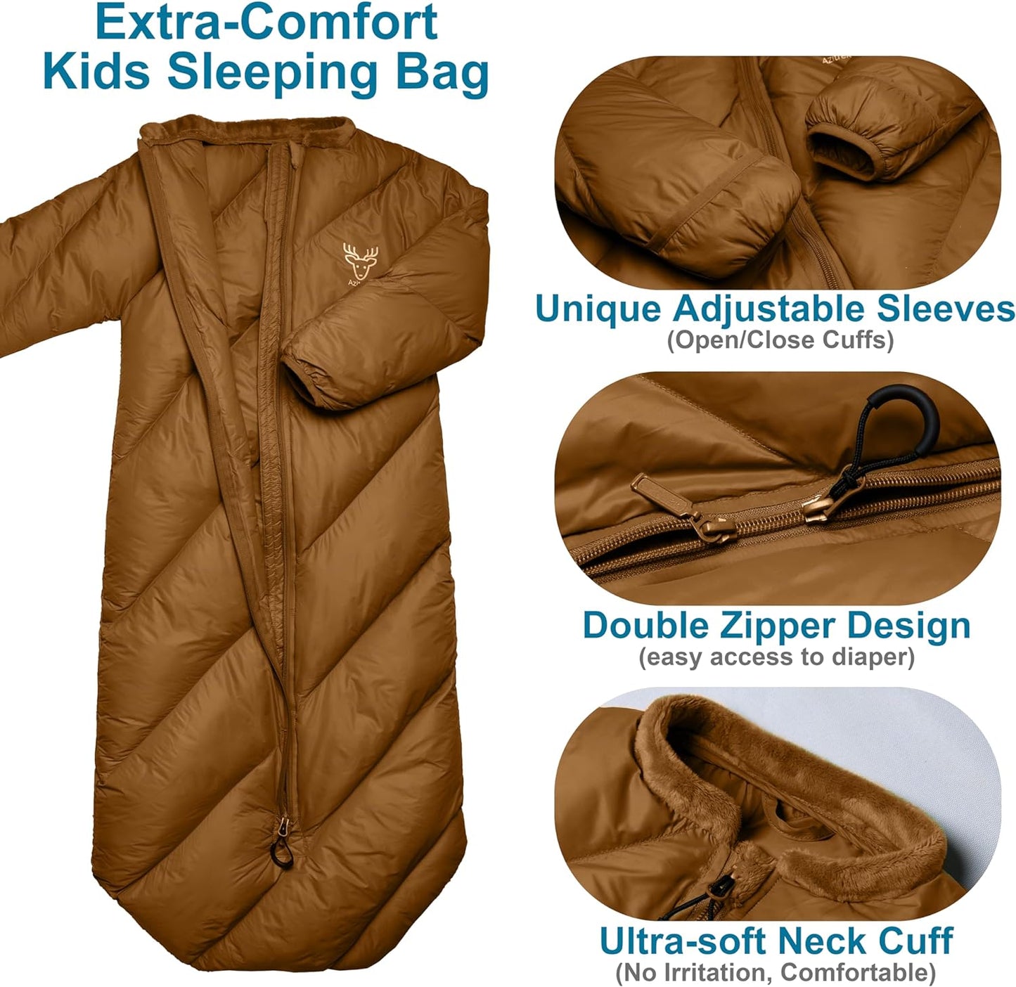 Puffy Toddler Sleeping Bags (2T-4T) - Espresso Brown