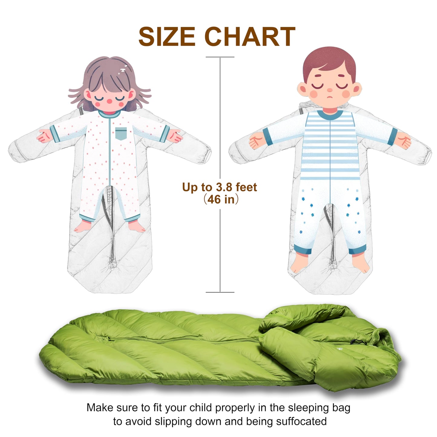 Puffy Toddler Sleeping Bags (2T-4T) - Garnish Green