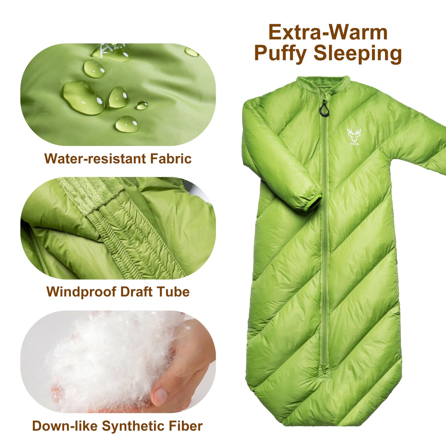 Puffy Toddler Sleeping Bags (2T-4T) - Garnish Green