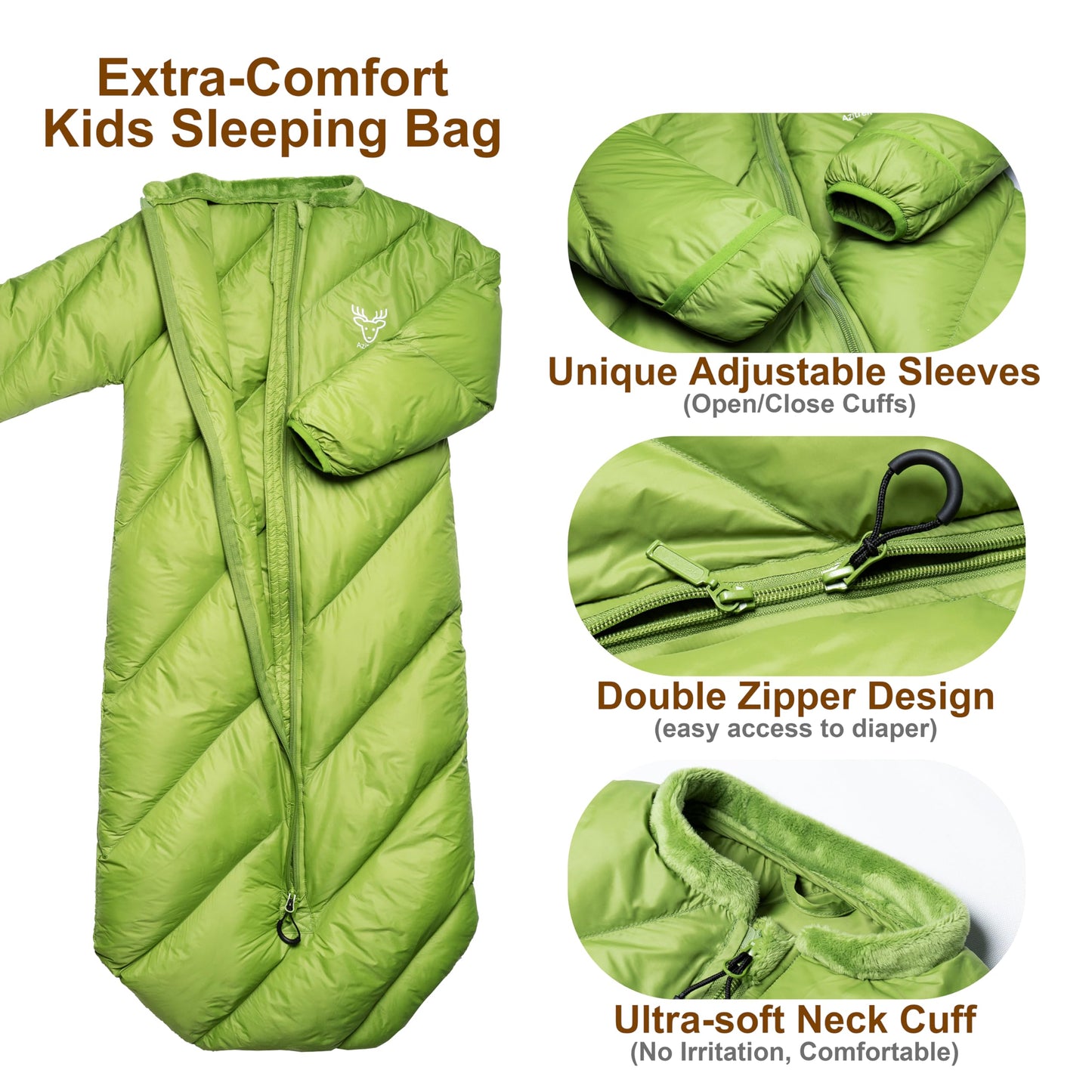 Puffy Toddler Sleeping Bags (2T-4T) - Garnish Green