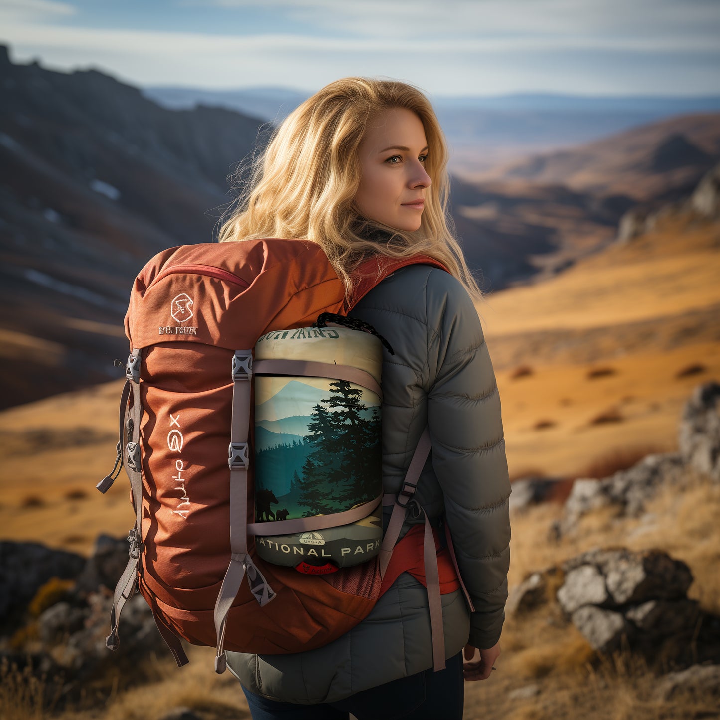 Puffy Sherpa Outdoor Blanket (XL: 55*78 in) - Yellowstone N.P