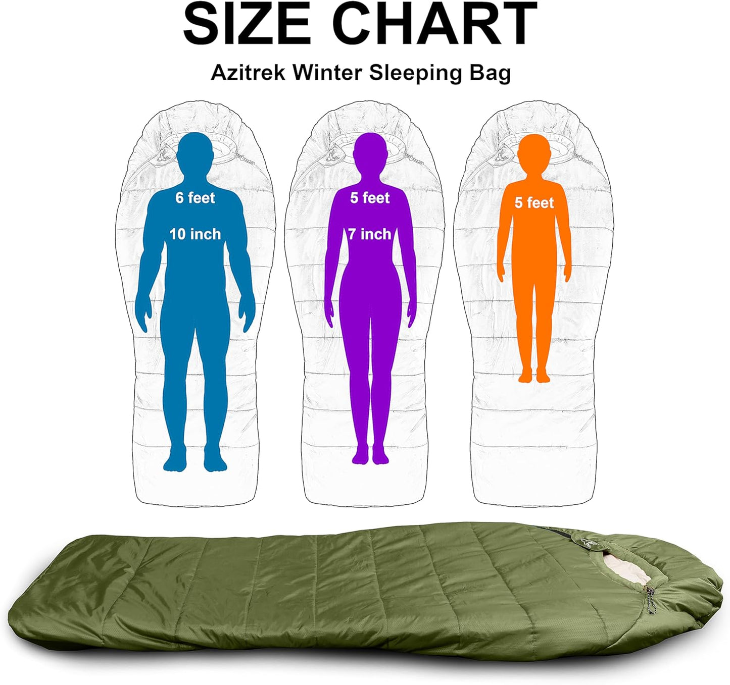 0 Degree Sleeping Bags XL (Side-sleeper Friendly) - Loden Green