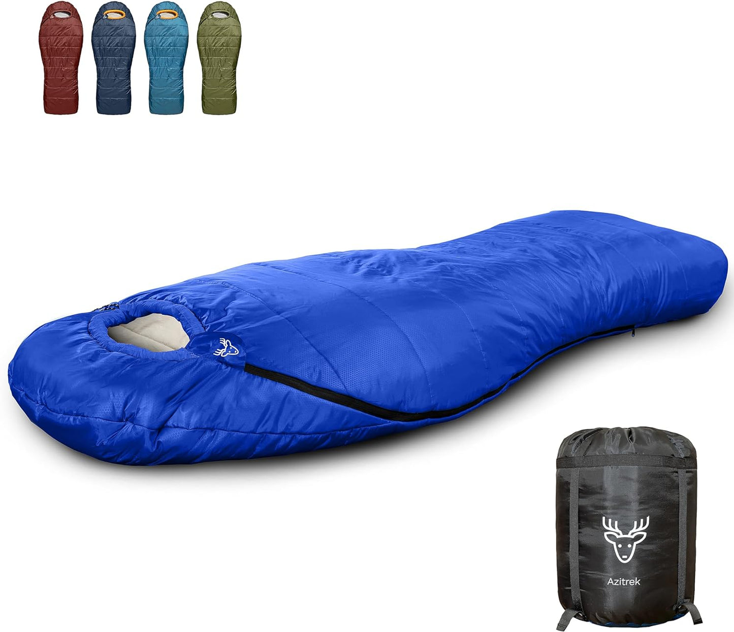 0 Degree Camping Sleeping Bags Mummy for Adults Youth | XXL Big and Tall 3-4 Season Warm and Cool Winter Cold Weather Sleeping Bag w. Compression Sack | Side Sleeper Friendly