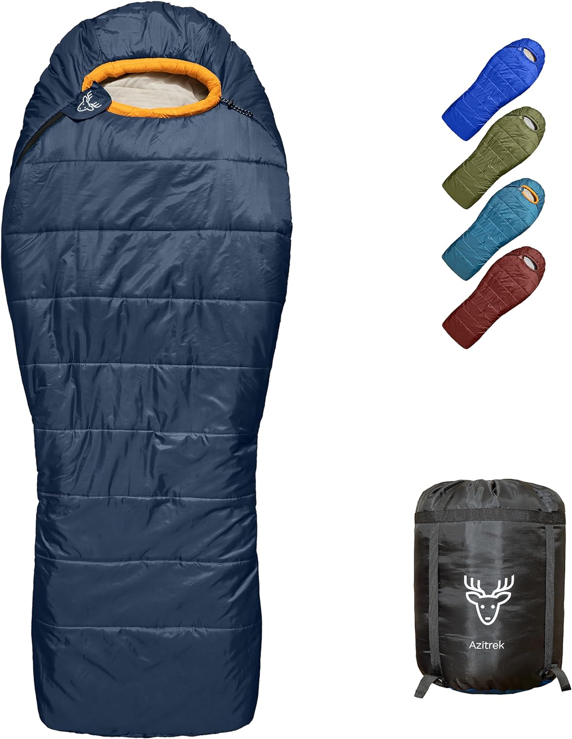 0 Degree Mummy Sleeping Bags for Adults Camping | XXL Big and Tall 3-4 Season Warm Cool | Cold Weather Winter Sleeping Bag w. Compression Sack Youth | Side Sleeper Friendly