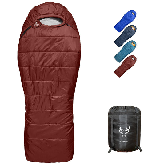 0 Degree Mummy Sleeping Bags for Adults Camping | XXL Big and Tall 3-4 Season Warm Cool | Cold Weather Winter Sleeping Bag w. Compression Sack Youth | Side Sleeper Friendly