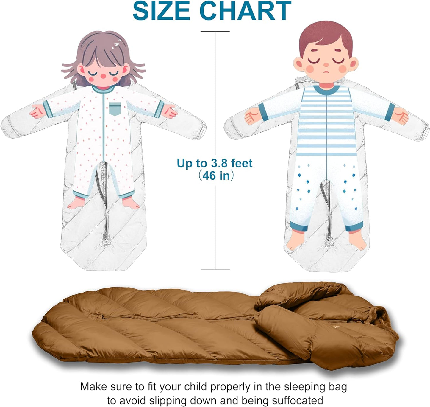 T40 Toddler Sleeping Bags Boys Girls | Ages 2-4 | Puffy Kids Sleeping Bag Camping Sleepovers |up to 46 in| Lightweight Compact Comfort for Indoor Outdoor Machine Washable