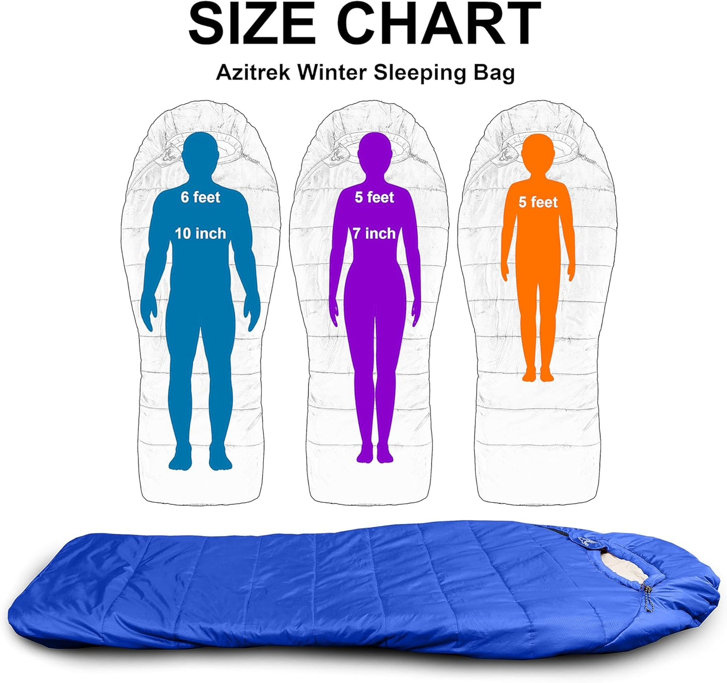 0 Degree Camping Sleeping Bags Mummy for Adults Youth | XXL Big and Tall 3-4 Season Warm and Cool Winter Cold Weather Sleeping Bag w. Compression Sack | Side Sleeper Friendly