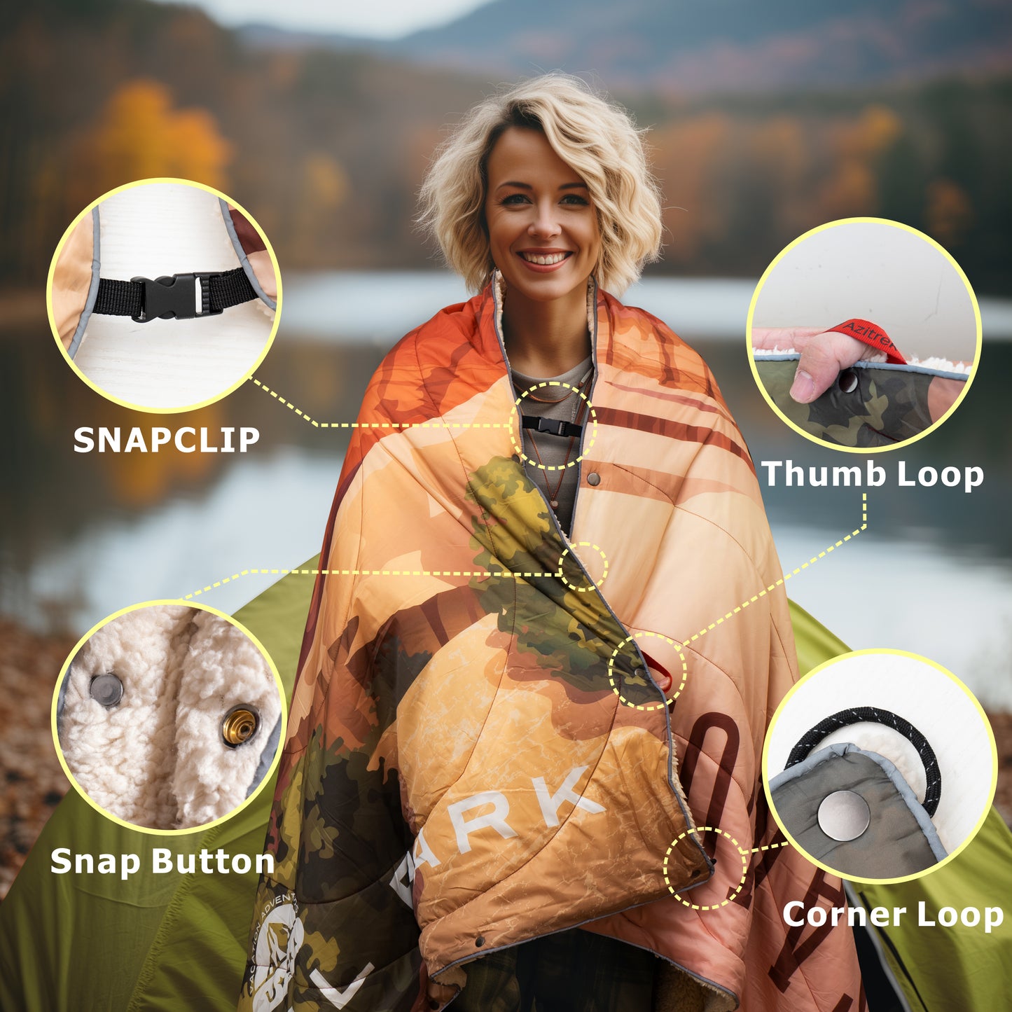 Puffy Sherpa Outdoor Blanket (XL: 55*78 in) - Grand Canyon N.P