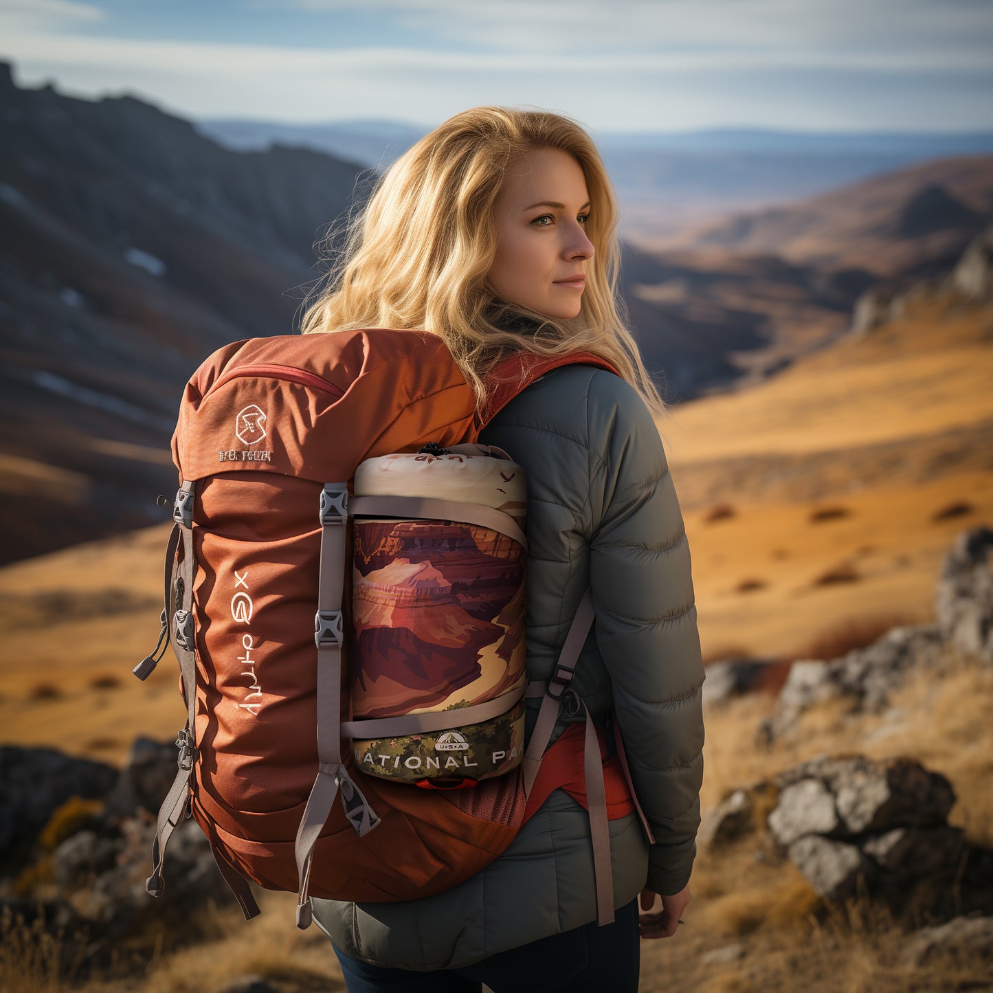 Puffy Sherpa Outdoor Blanket (XL: 55*78 in) - Grand Canyon N.P