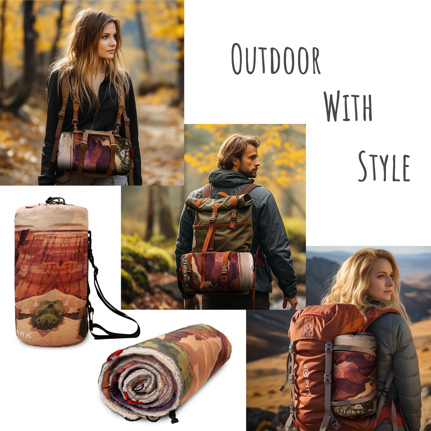 Puffy Sherpa Outdoor Blanket (XL: 55*78 in) - Grand Canyon N.P