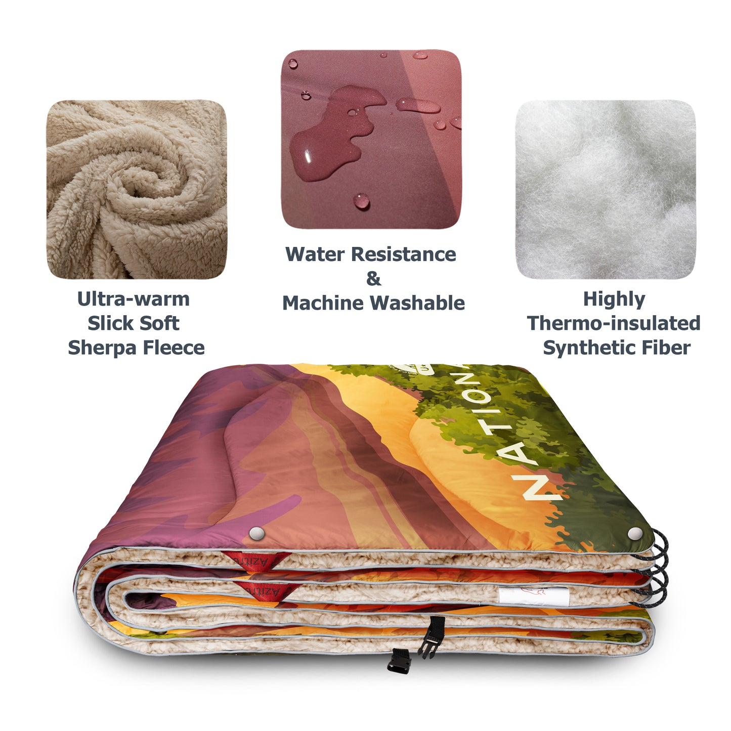 Puffy Sherpa Outdoor Blanket (XL: 55*78 in) - Grand Canyon N.P